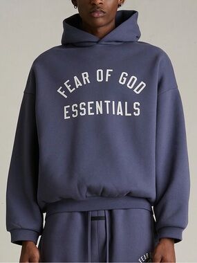 Essentials Fear of God Crewneck Marine Fleexe Hoodie Size XXL
